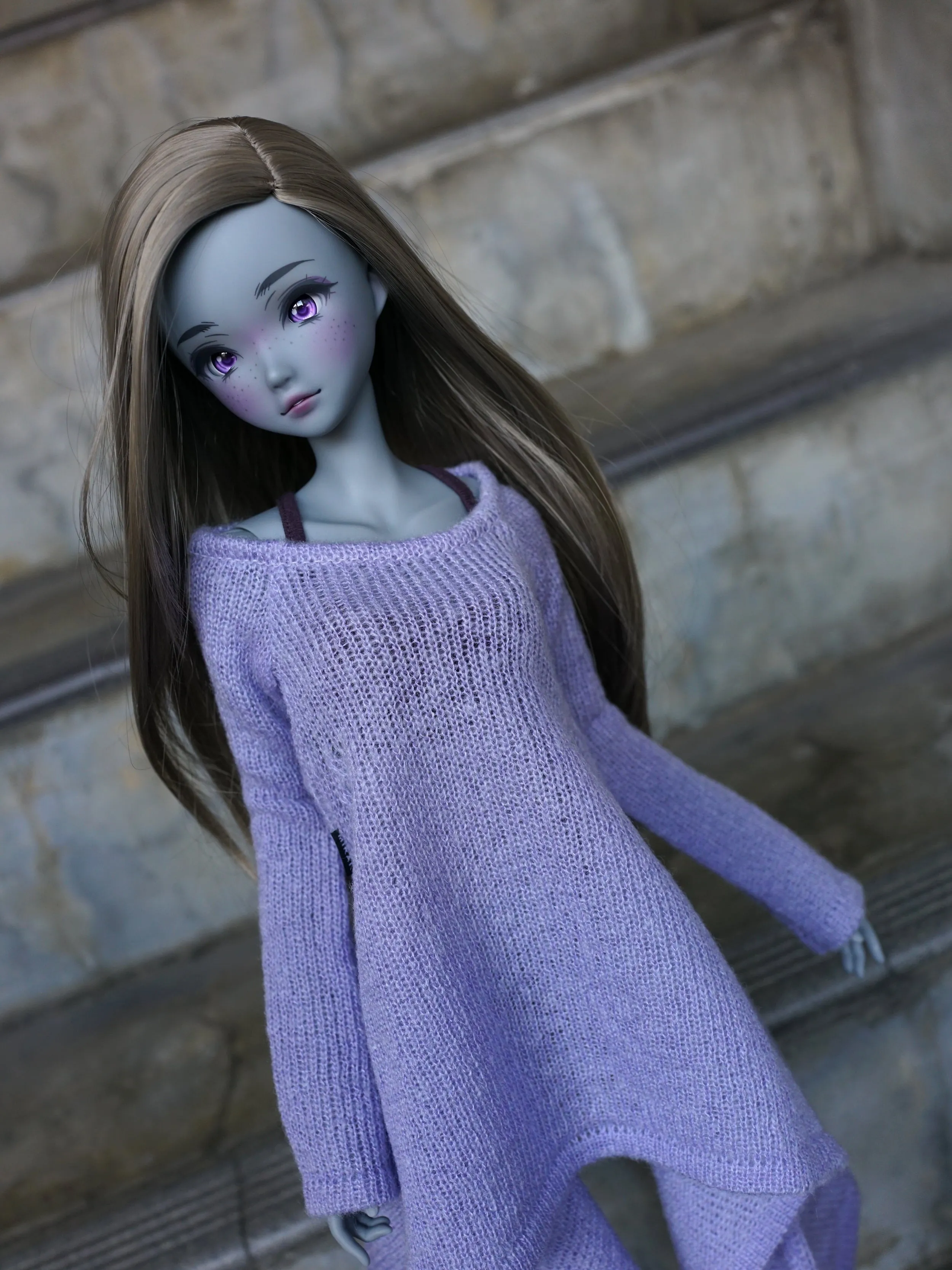 Irregular Hem Sweater (Lavender)