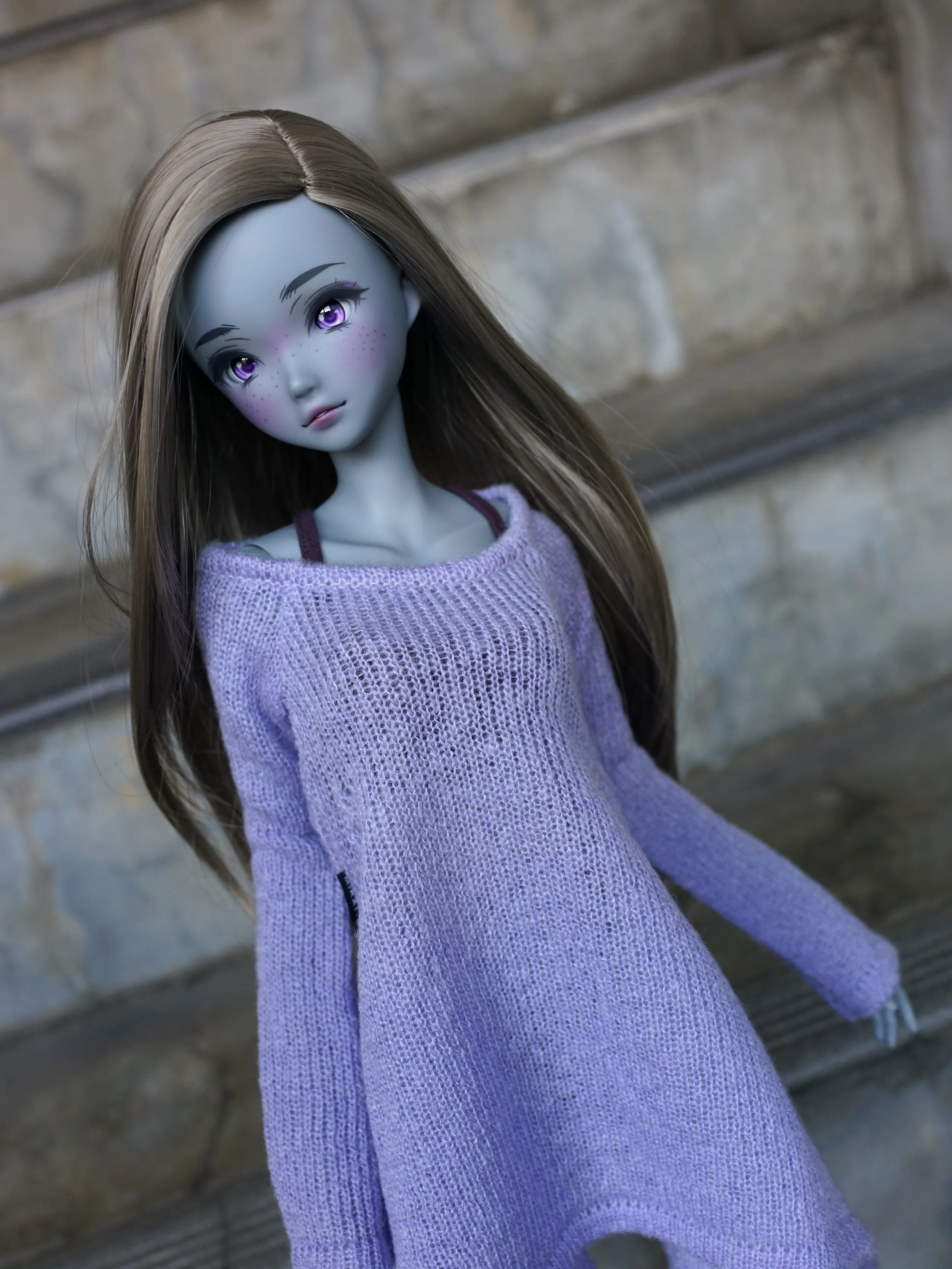 Irregular Hem Sweater (Lavender)