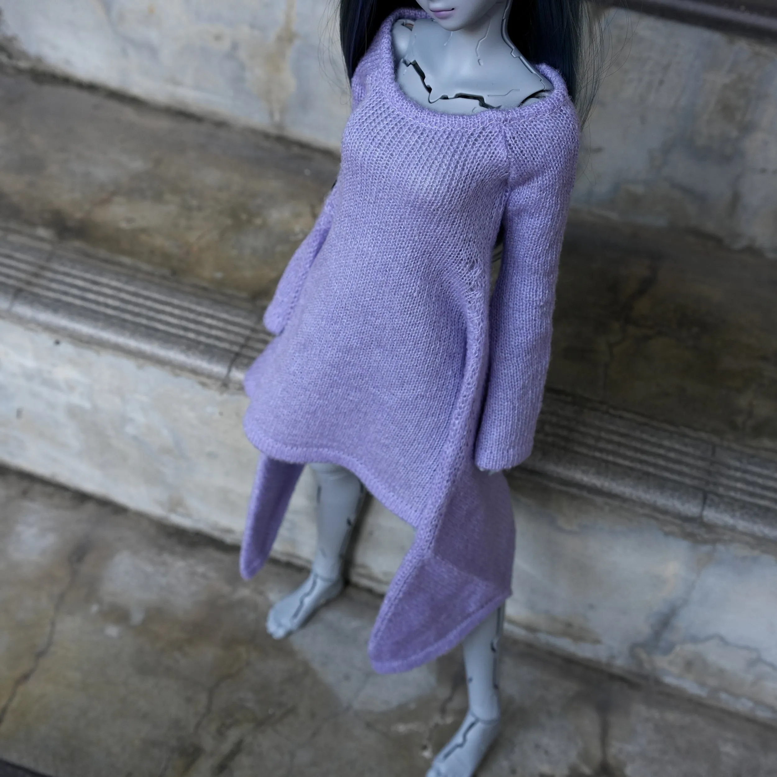 Irregular Hem Sweater (Lavender)