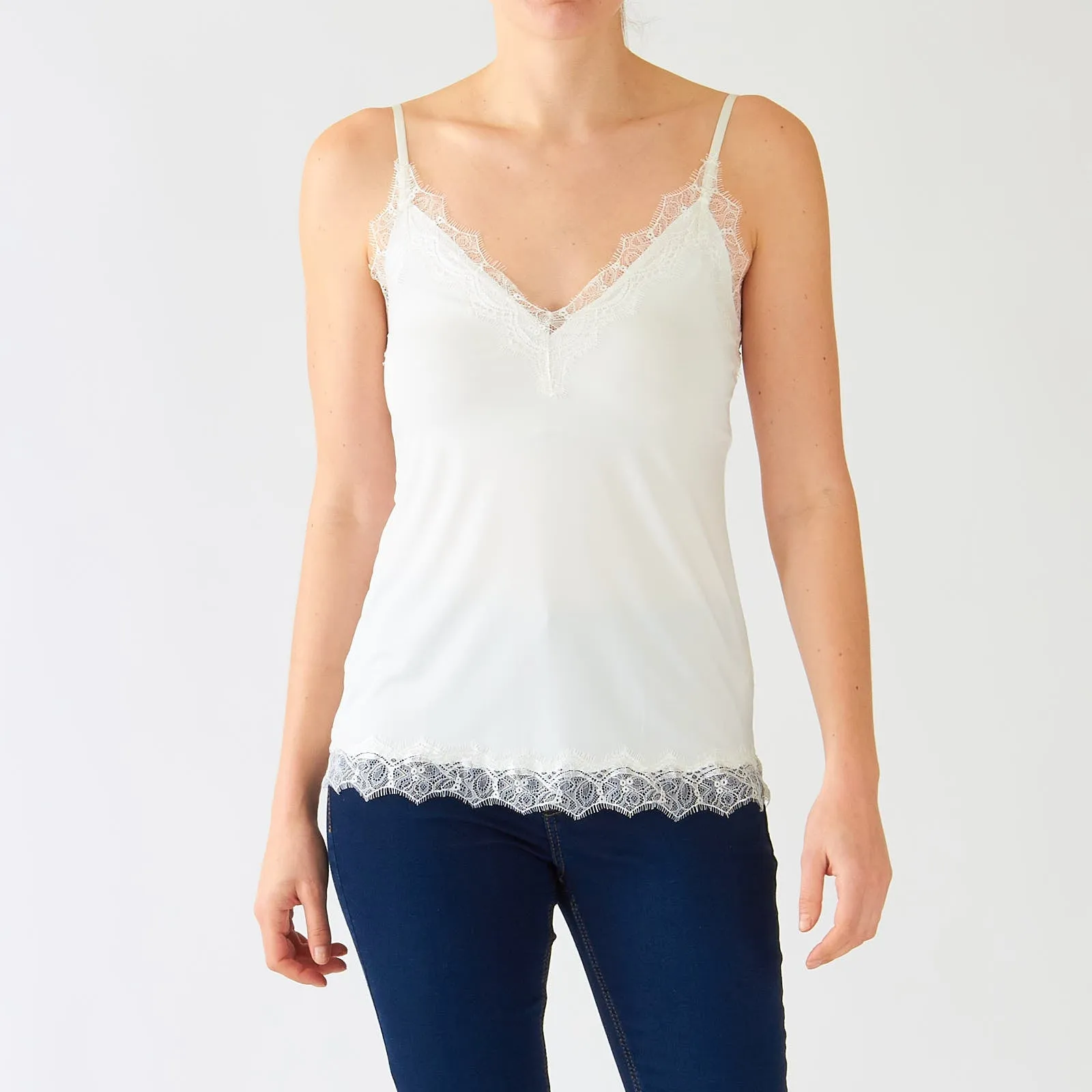 Ivory Billie Lace Trim Cami