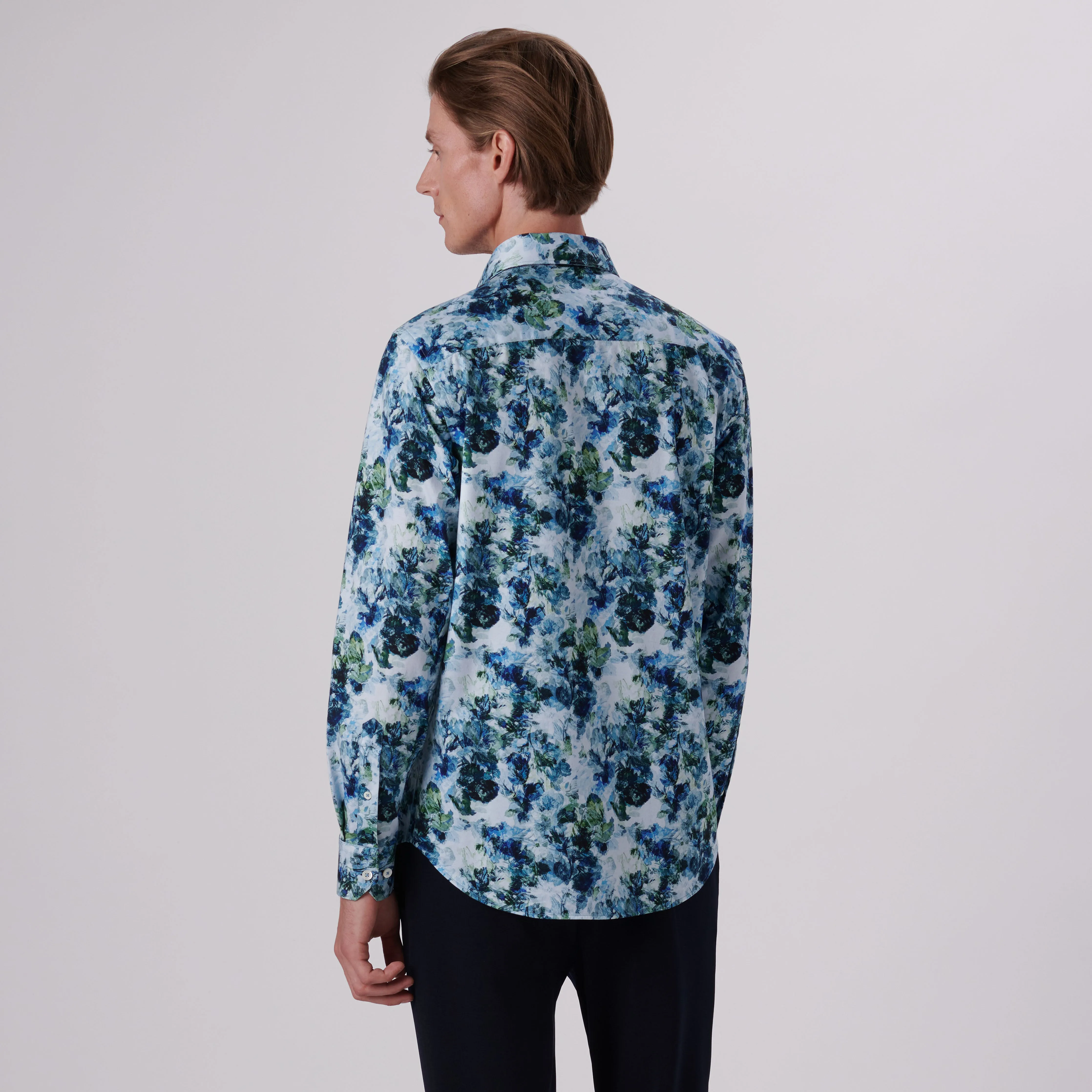 James Aquarelle Leaf Print OoohCotton Shirt