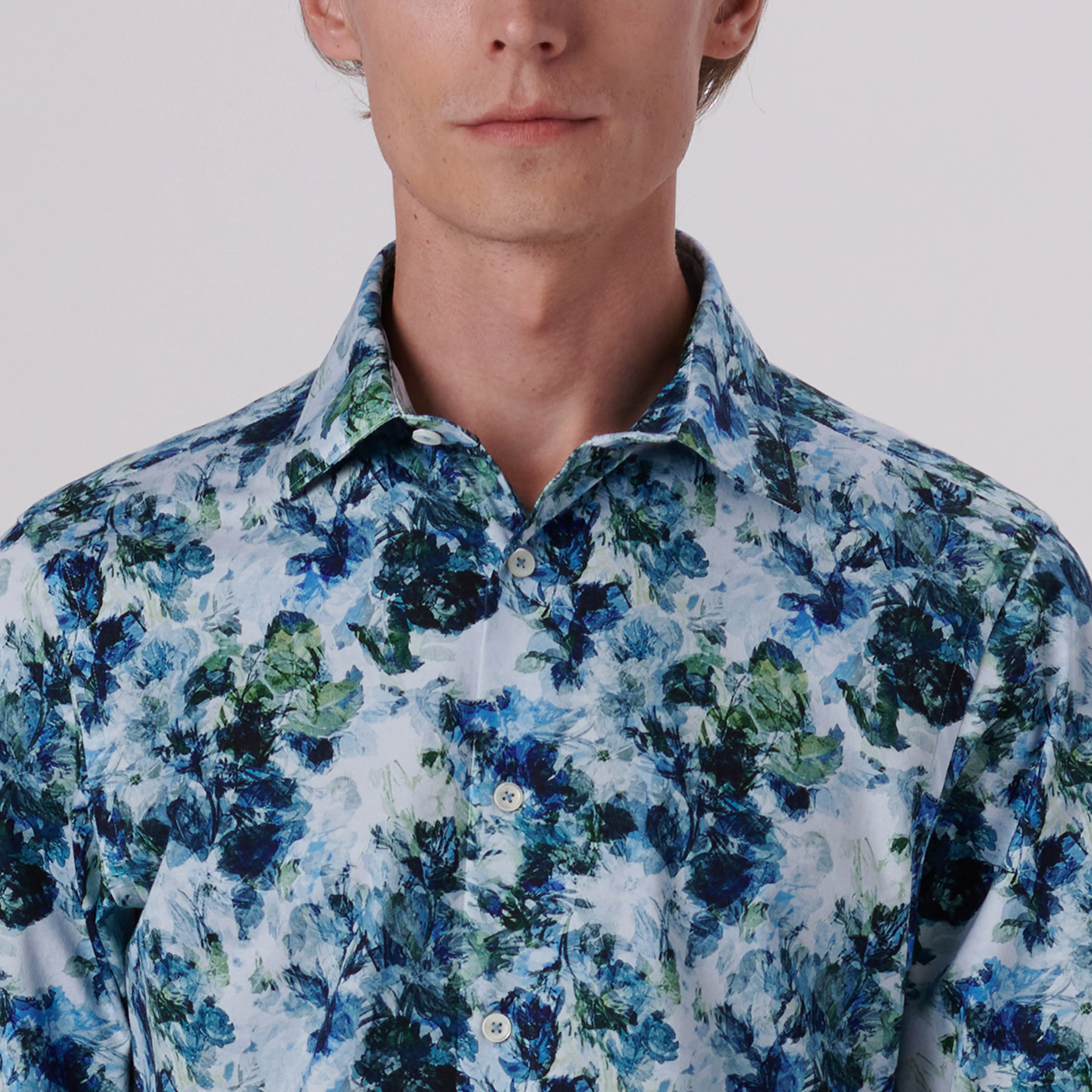 James Aquarelle Leaf Print OoohCotton Shirt