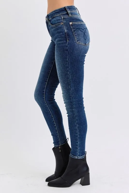 Judy Blue Mid-Rise Thermal Skinny Jeans with Pockets