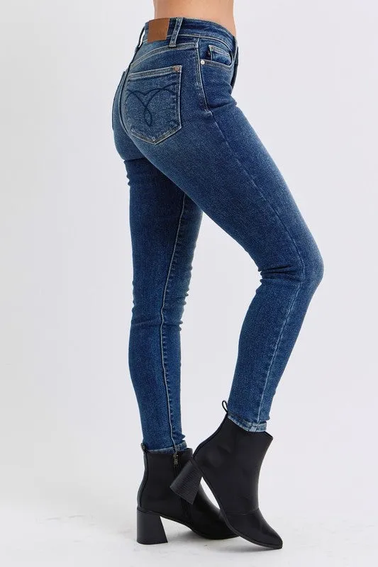 Judy Blue Mid-Rise Thermal Skinny Jeans with Pockets