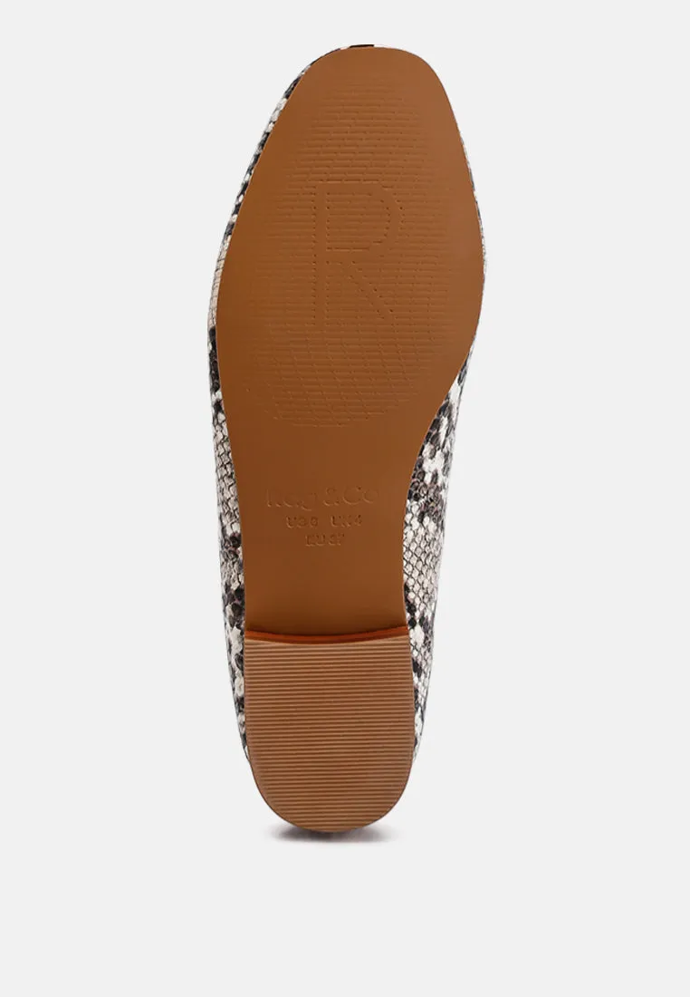 JULIA Snake Skin Textured Loafers