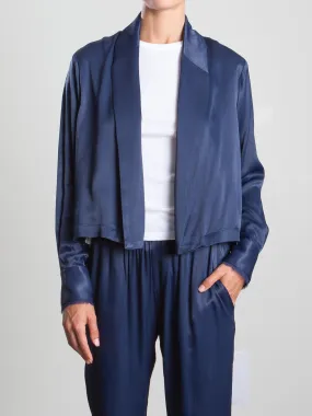 Junior Tux Jacket in Heirloom Satin - Navy