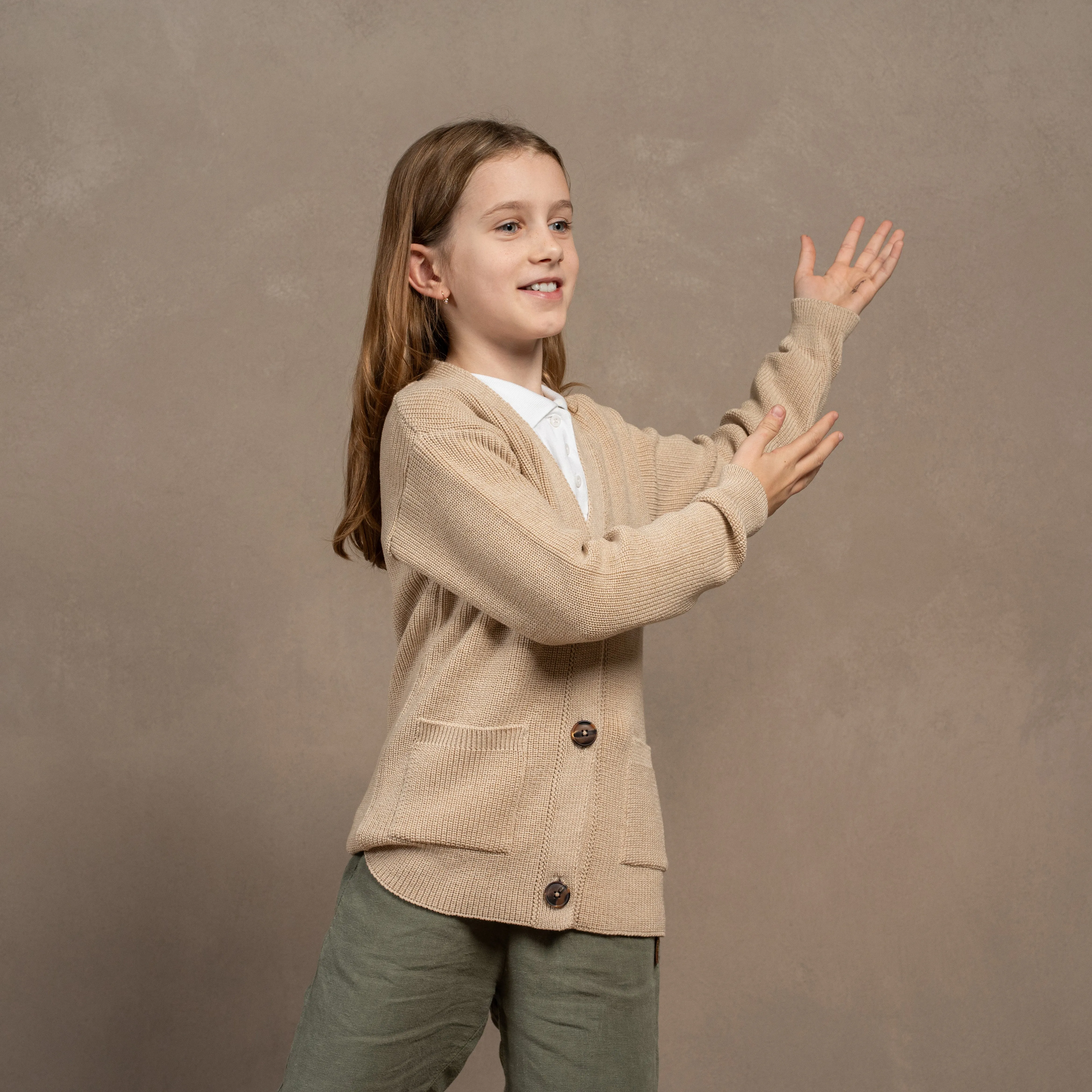 Kids' Merino Wool Cardigan Cleo