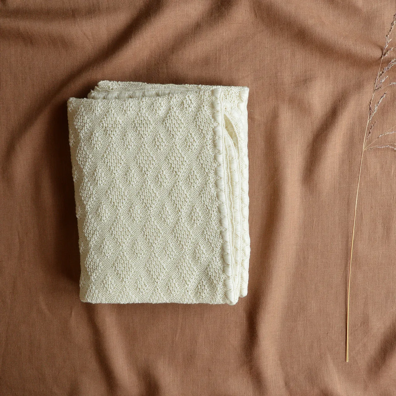 Knitted Baby Blanket in Organic Merino Wool (100x80cm)