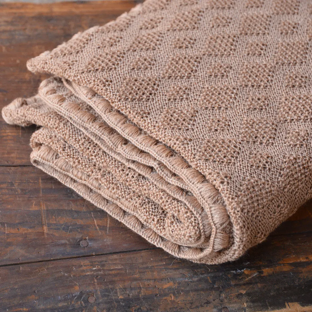 Knitted Baby Blanket in Organic Merino Wool - Caramel (100x80cm) *Returning 2025