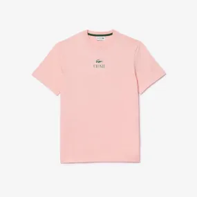 LACOSTE REGULAR FIT COTTON JERSEY BRANDED T-SHIRT Men’s -PINK-KF9