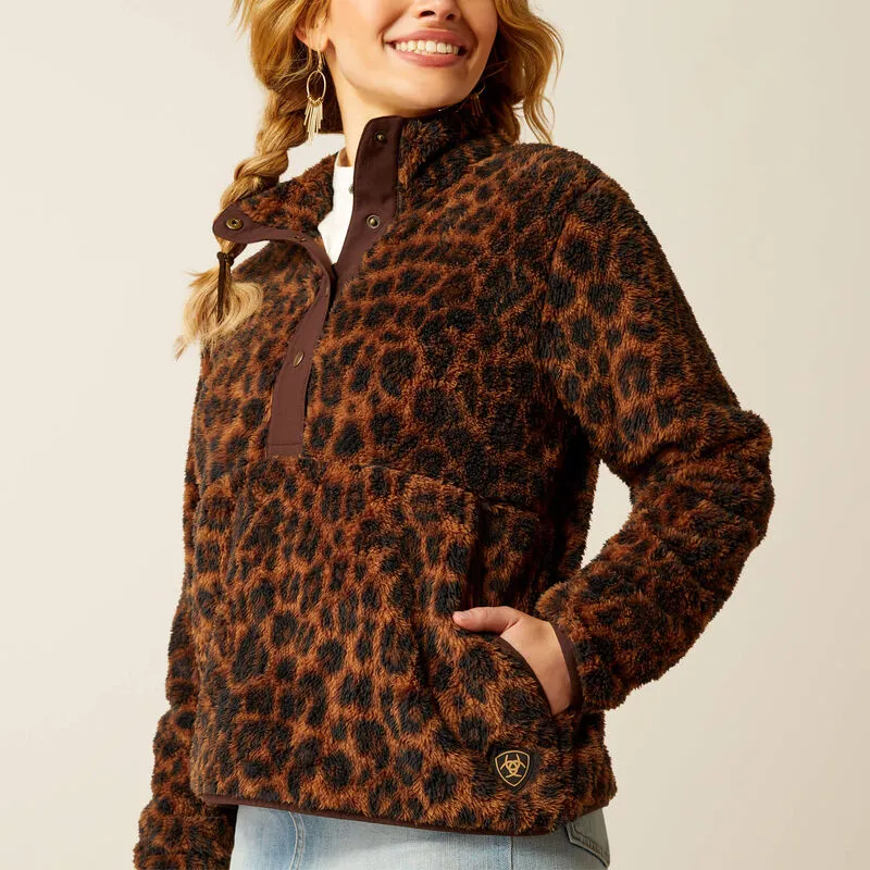 Ladies Ariat Berber Snap Front Leopard Sweatshirt - 10053009