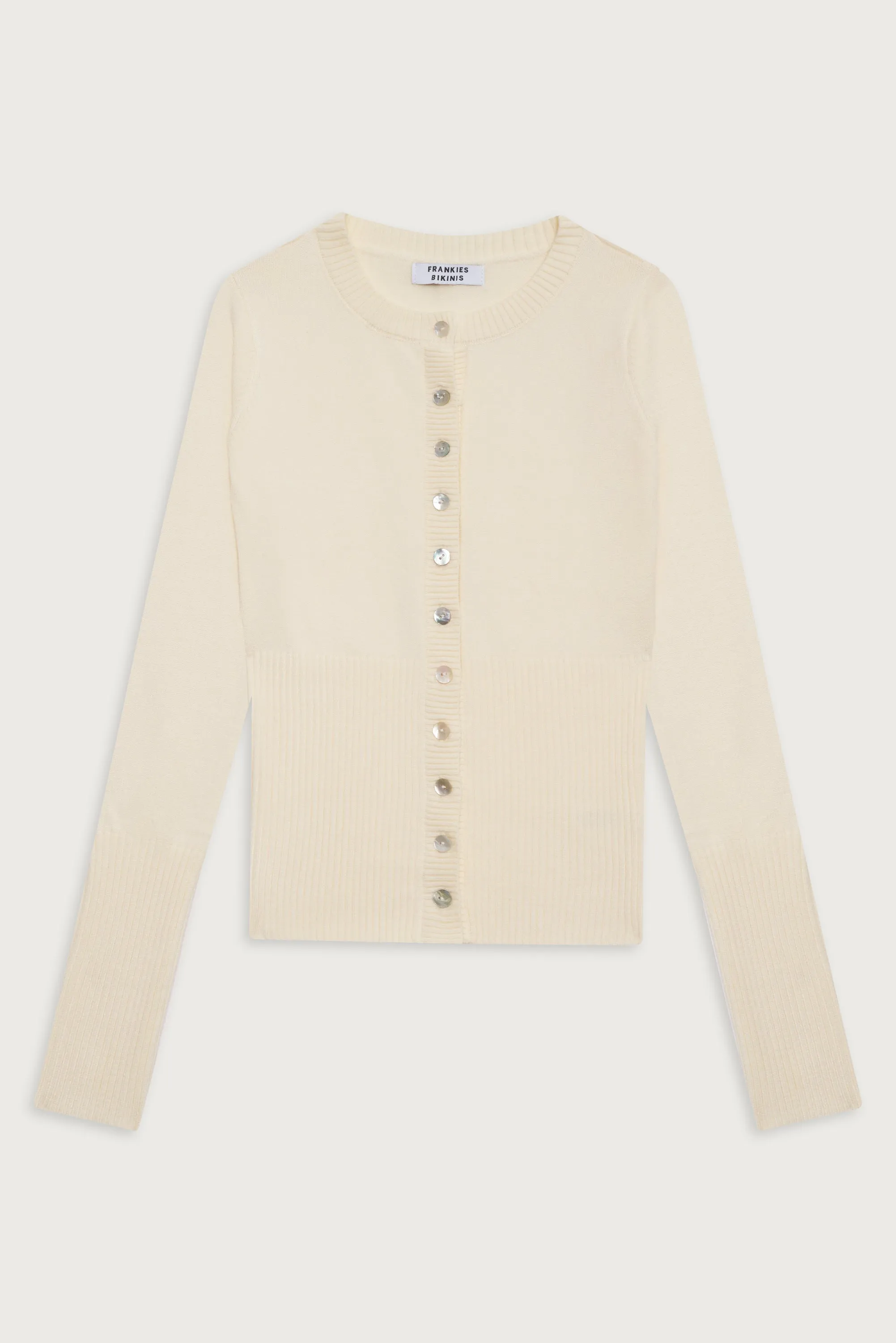 Lenon Cloud Knit Button Up Cardigan - Porcelain