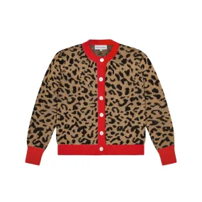 Leopard Print Cotton Cardigan