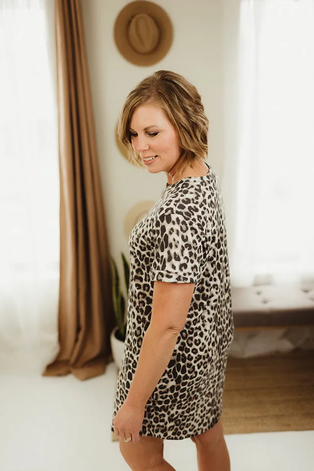 Leopard Thermal T-Shirt Dress