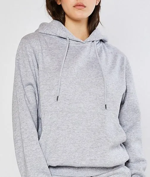 Light Heather Grey // GiGi Boyfriend Fit Fleece Hoodie Pullover