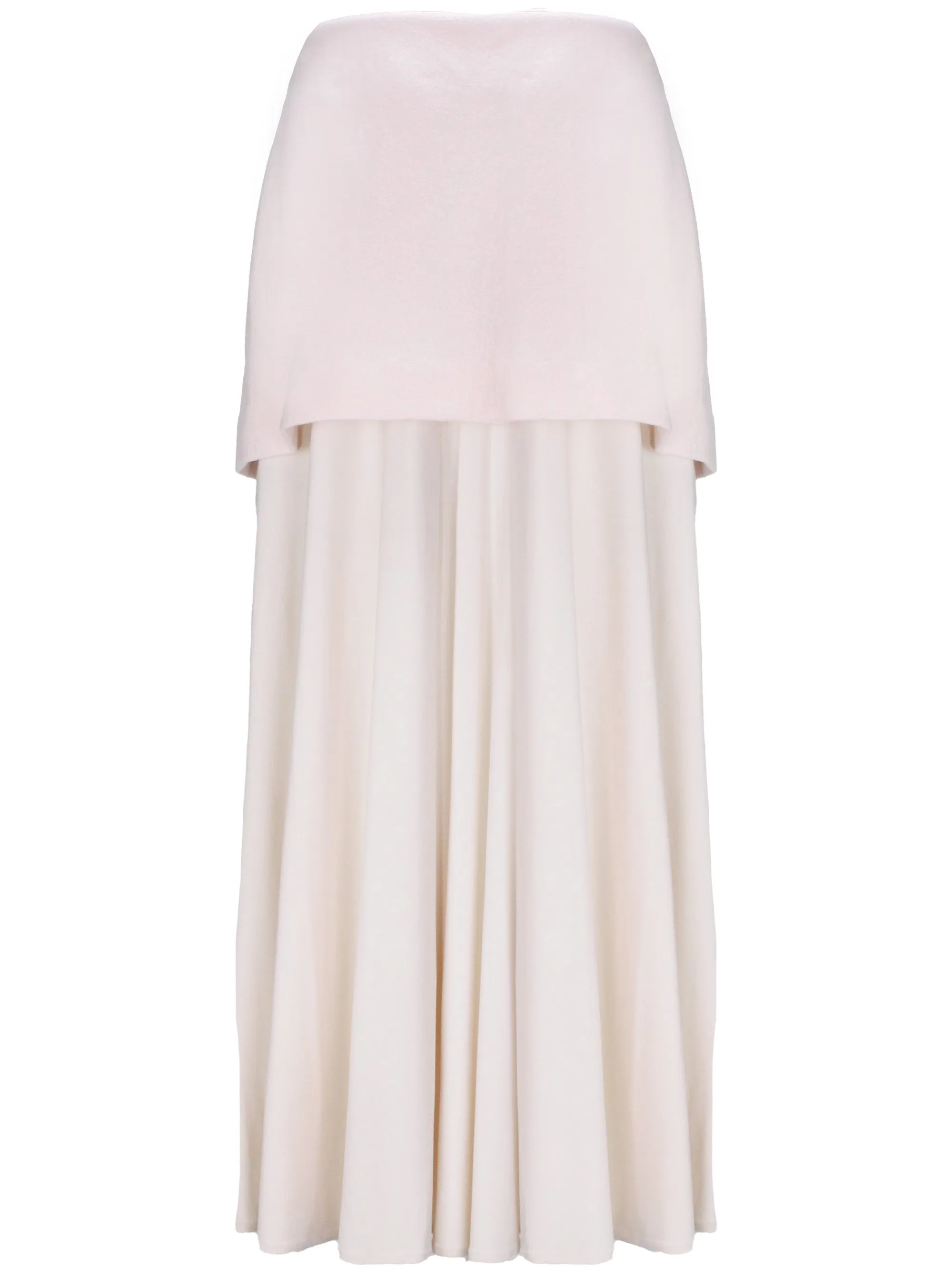 Light Pink Layered Wool Skirt