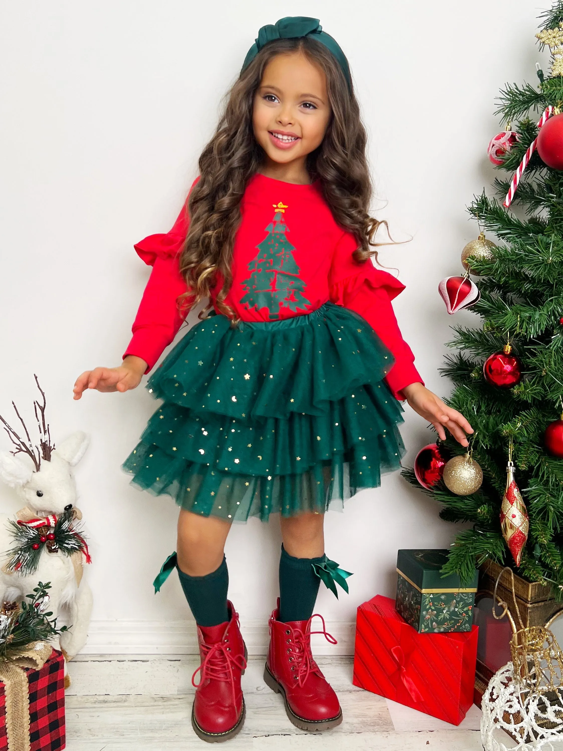 Light Up The Room Christmas Tree Tutu Skirt Set