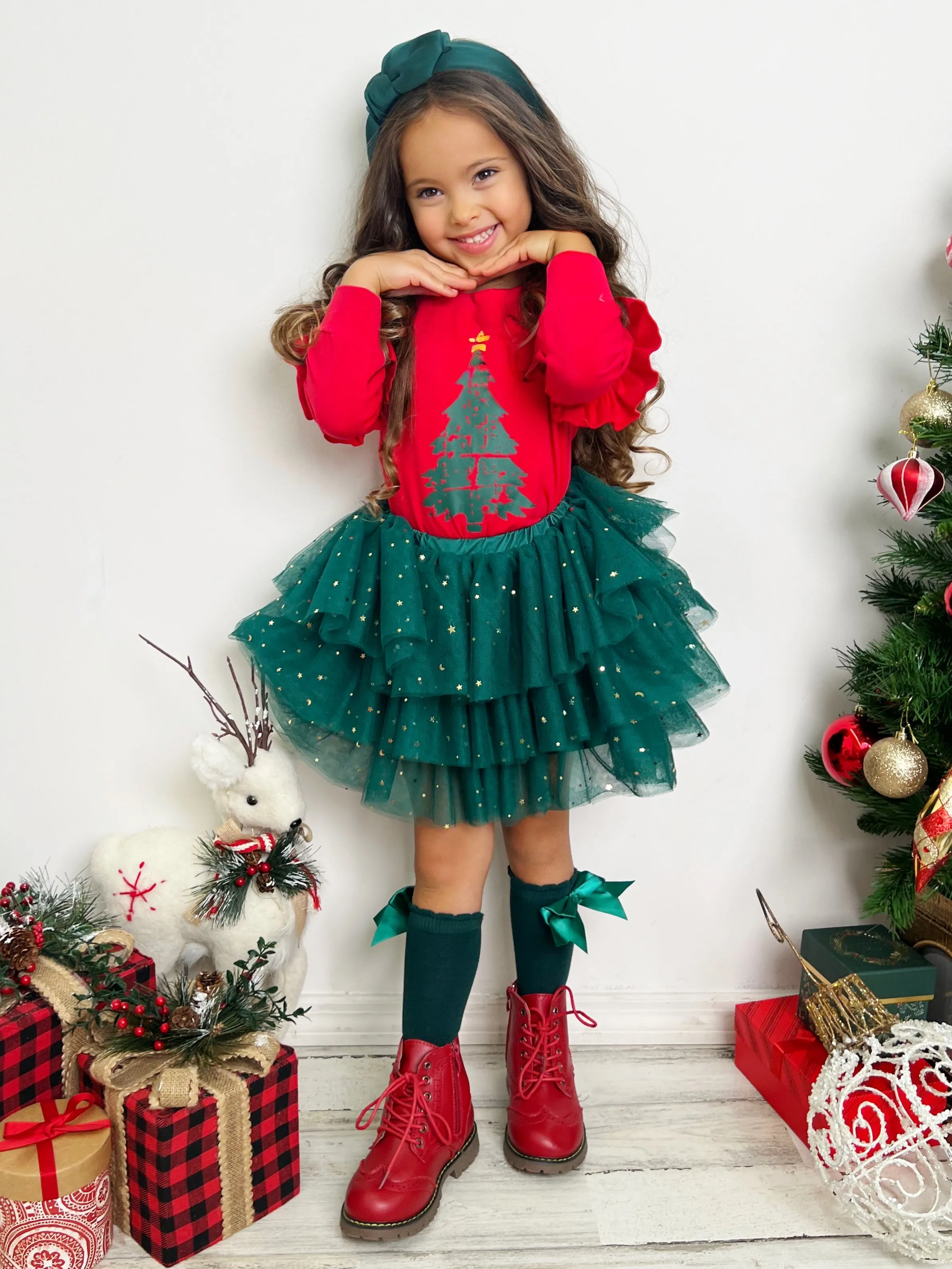 Light Up The Room Christmas Tree Tutu Skirt Set