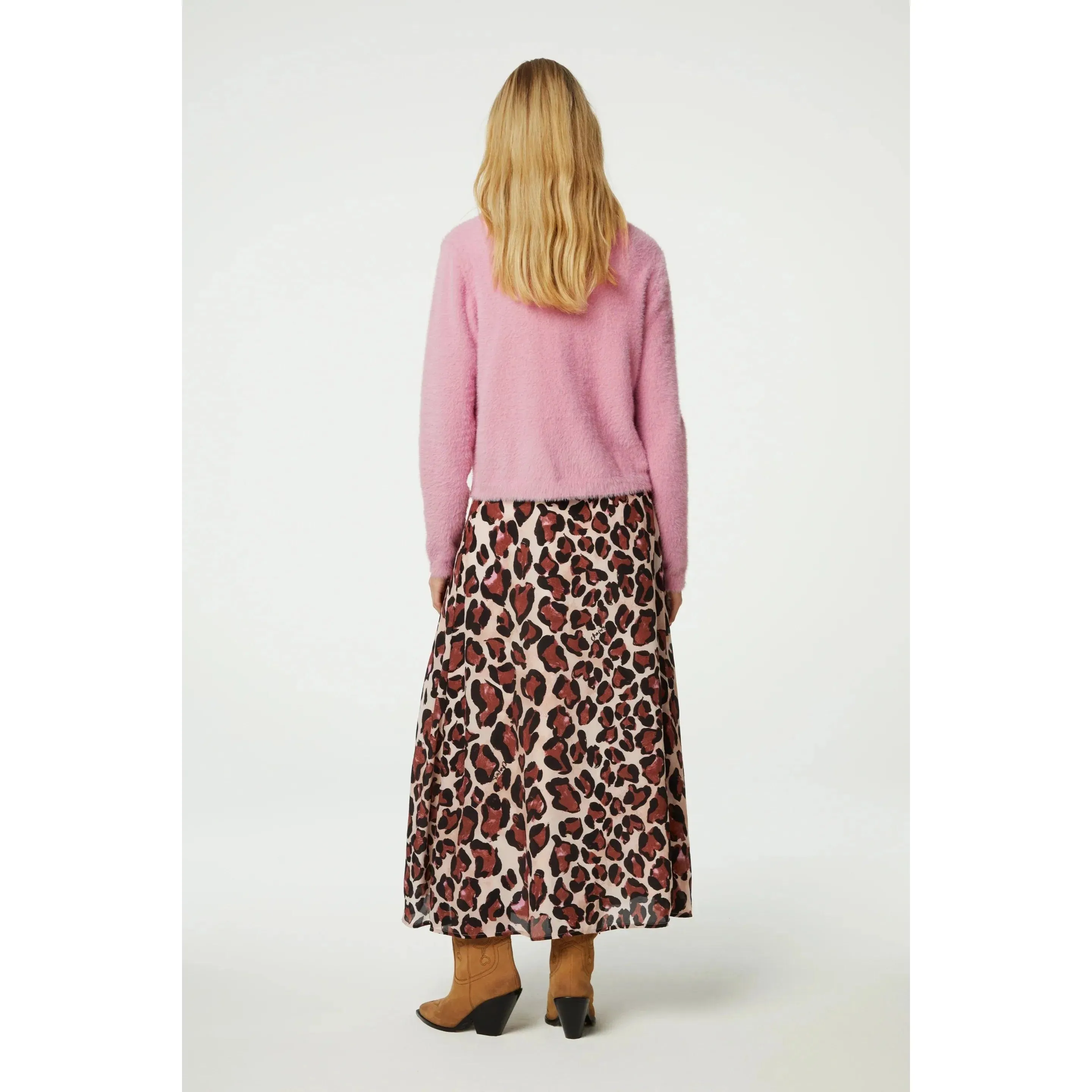 Lila Midi Leopard Queen Skirt Leopard Black