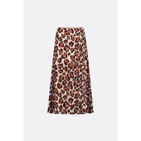 Lila Midi Leopard Queen Skirt Leopard Black