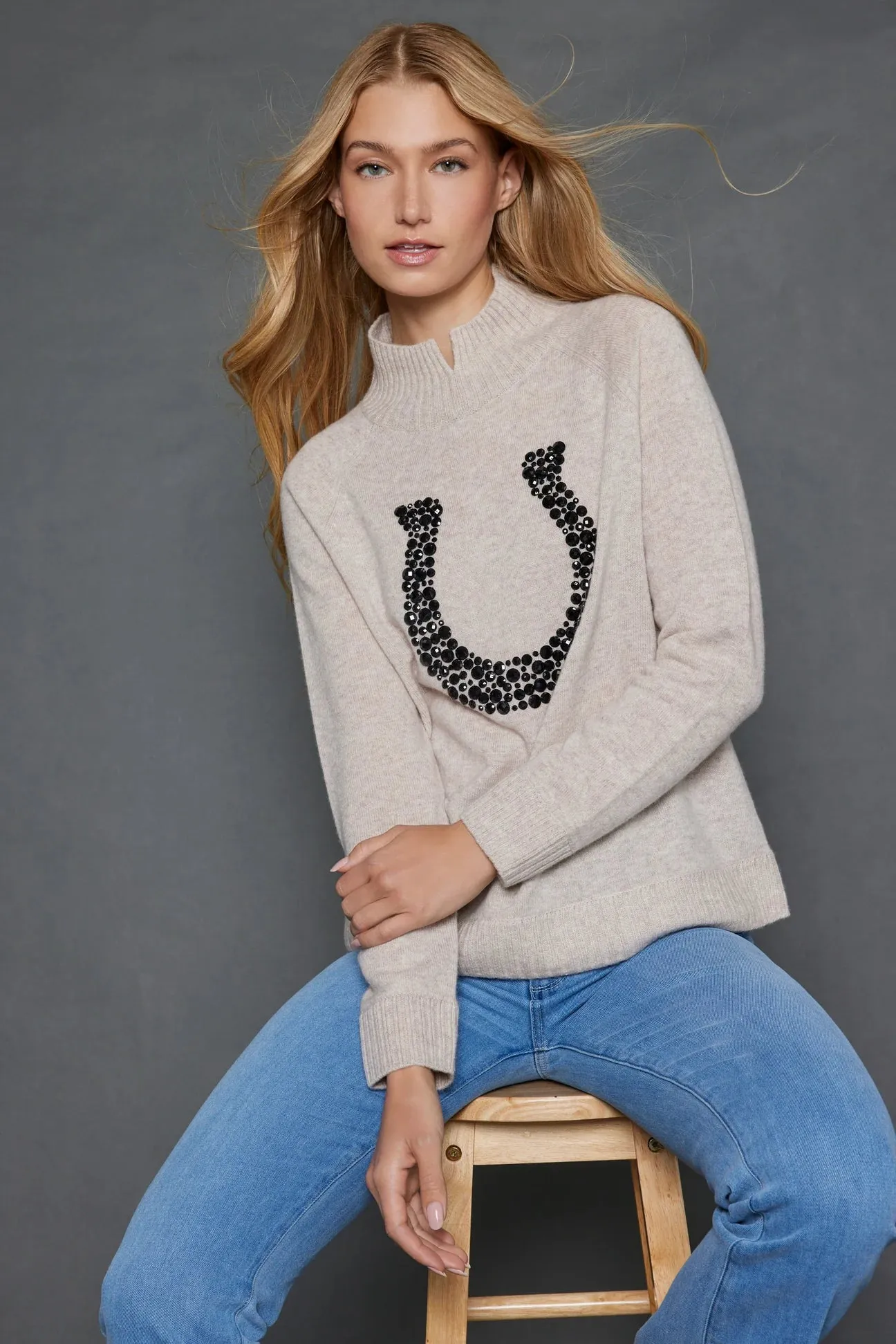 Lisa Todd- Lucky you Cashmere/Wool Sweater in Oat