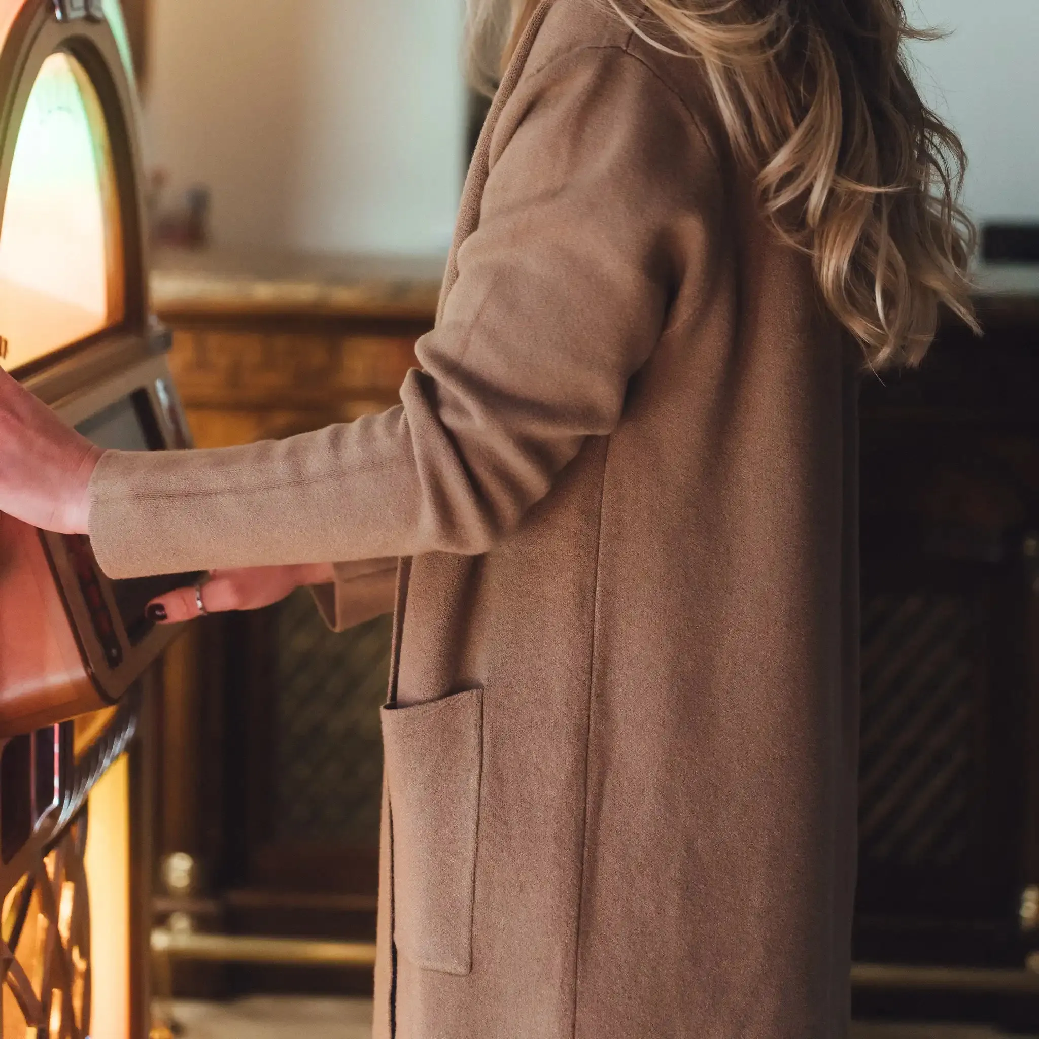 Longline Camel Cardigan