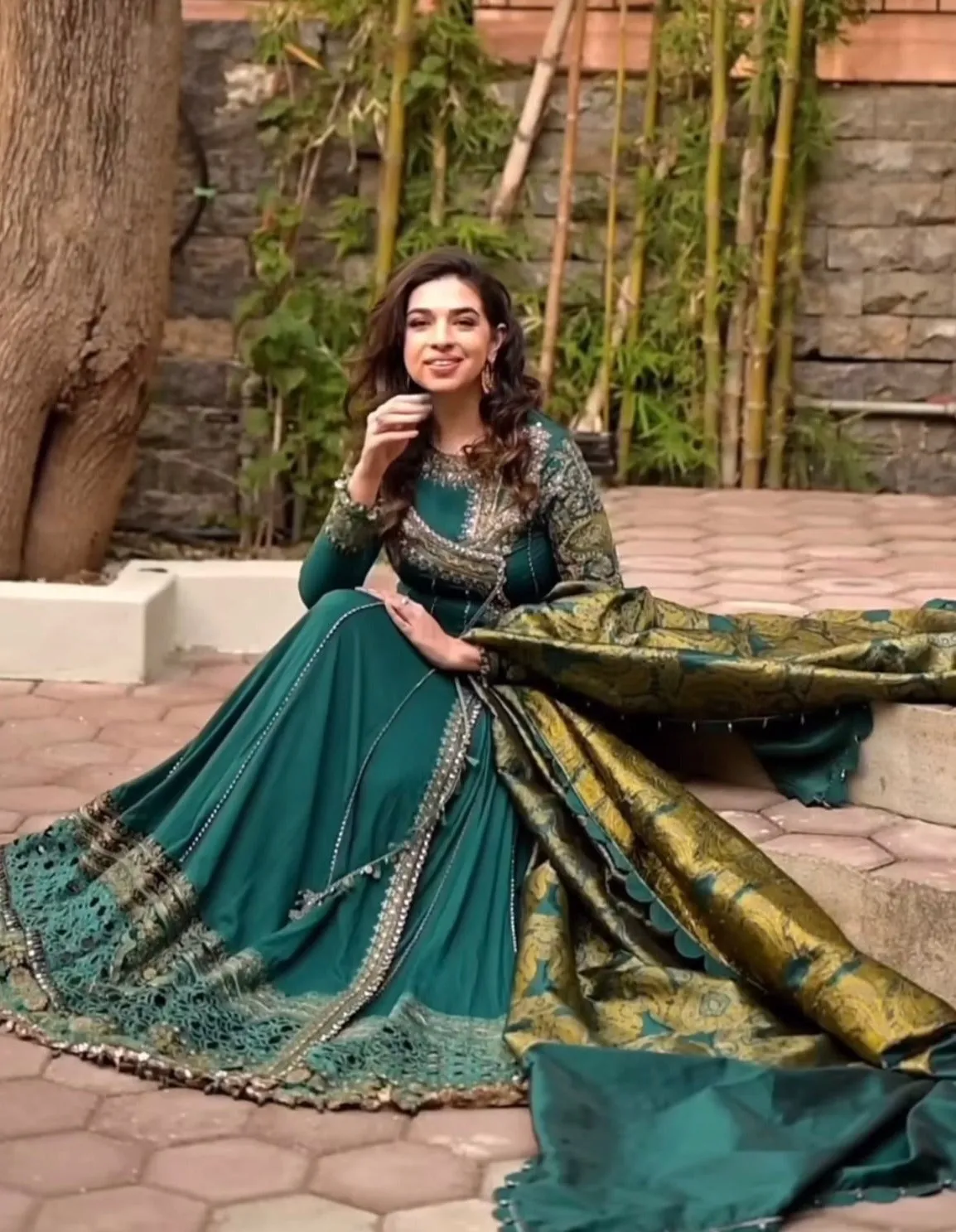 MARIA.B Linen Winter Collection – Emerald Green DL-1107