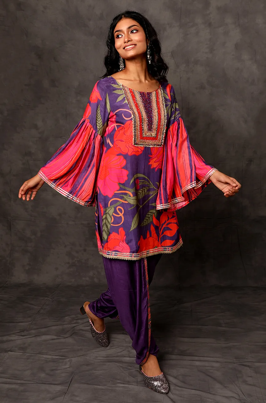 MASAKALI-Royal Purple & Pink Two Piece Set