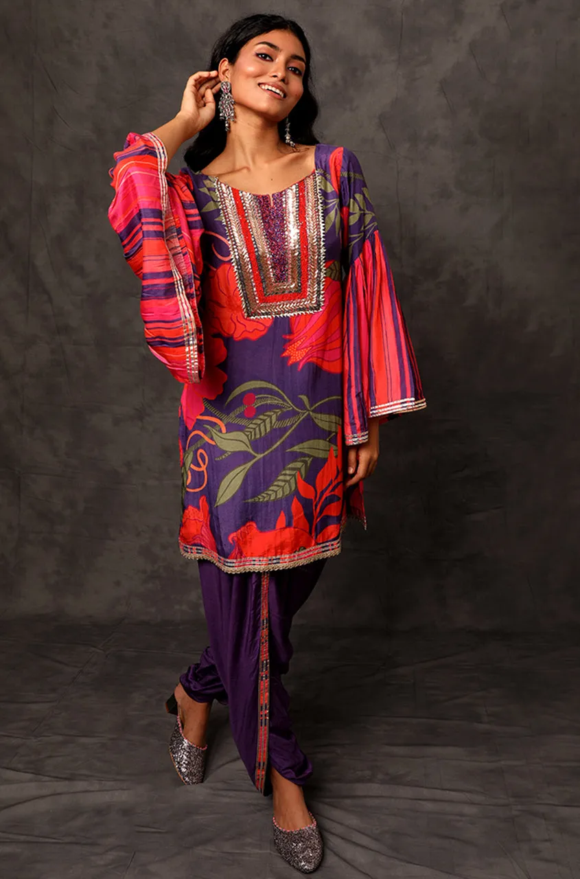 MASAKALI-Royal Purple & Pink Two Piece Set