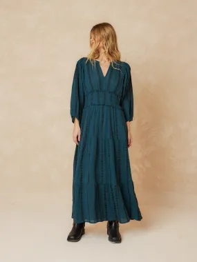 Maxi Dress Jacquard Blue