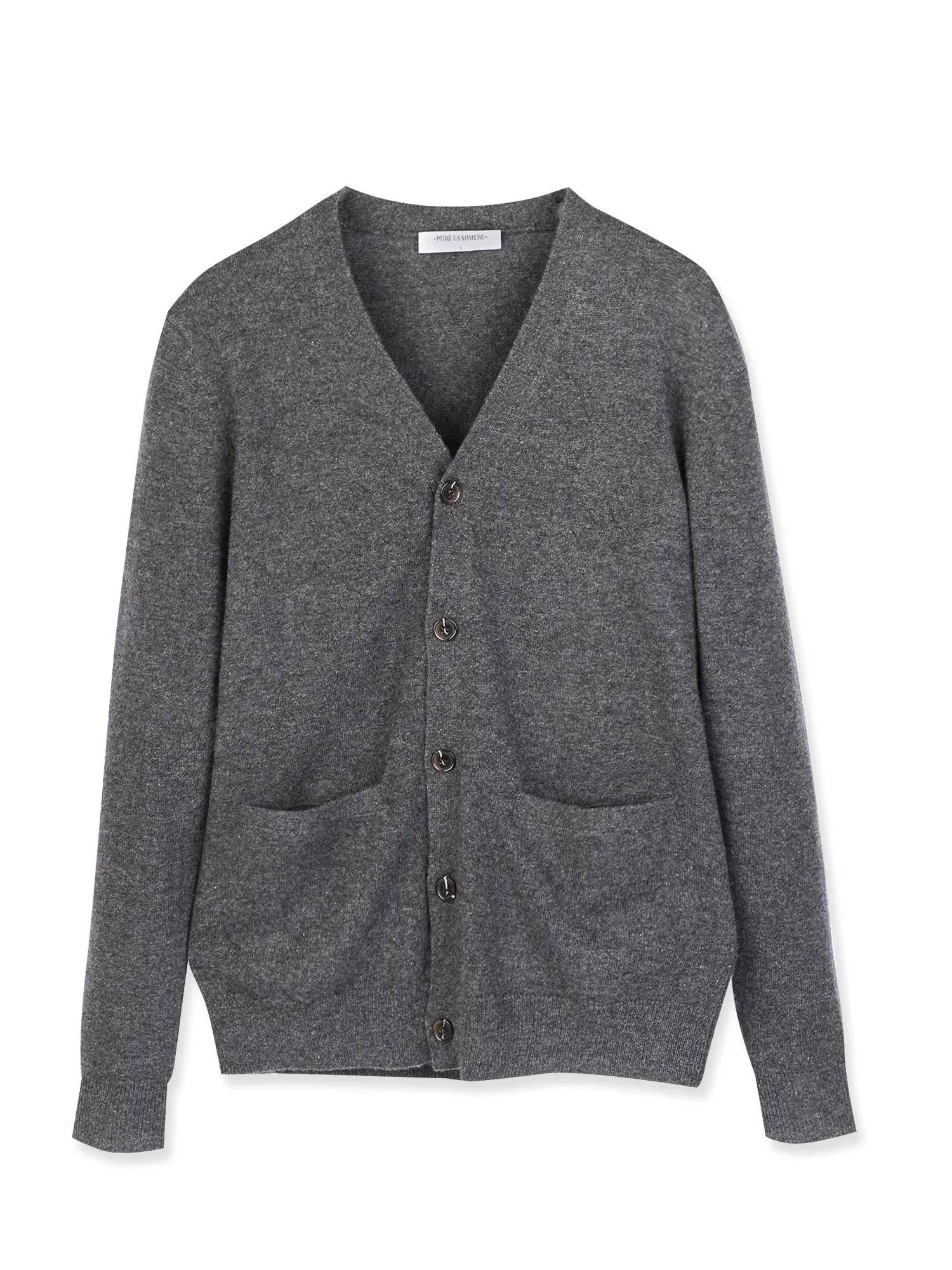 Men V-Neck Cardigan_Grey