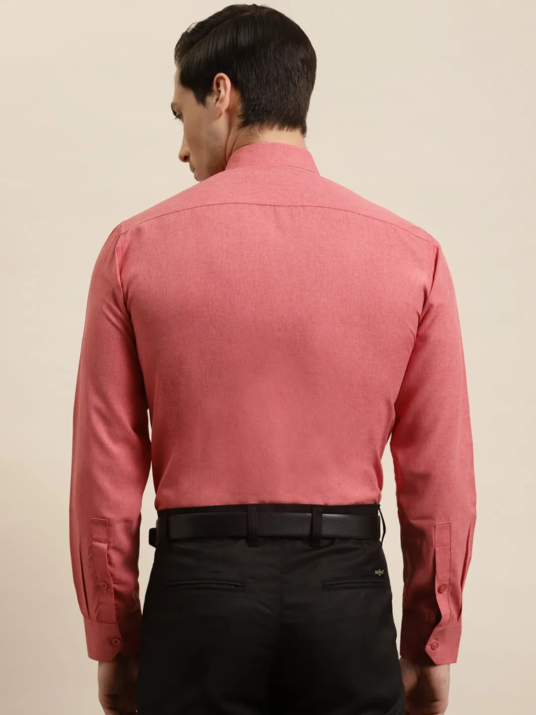 Men's Cotton Coral Formal Classic Shirt - Sojanya