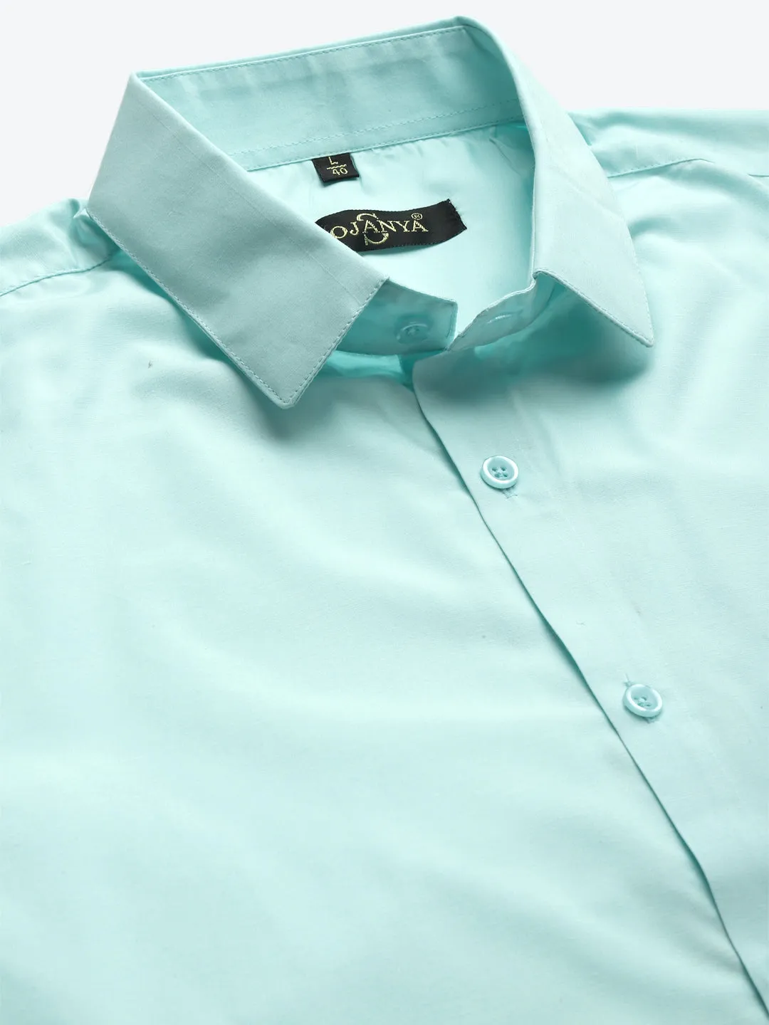 Men's Cotton Light Green Half sleeves Casual Shirt