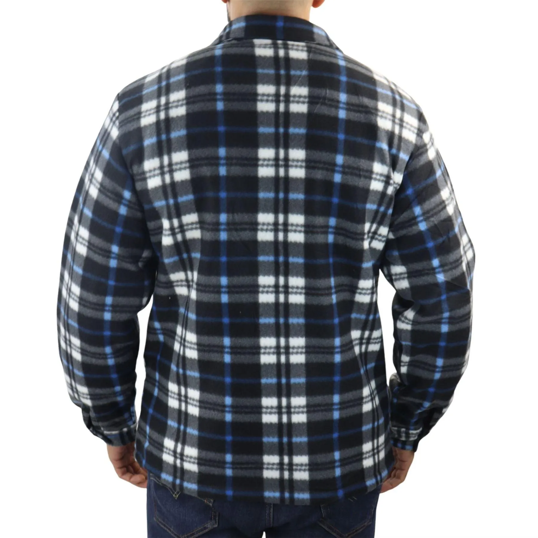 Men's Jumper Thermal Fleece Fur Lined Lumberjack Zipped Check Winter Shirt