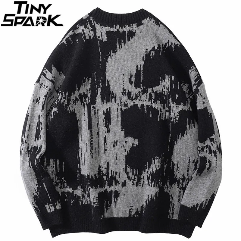 Men's Streetwear Knitted Sweater Pullover with Embroidery