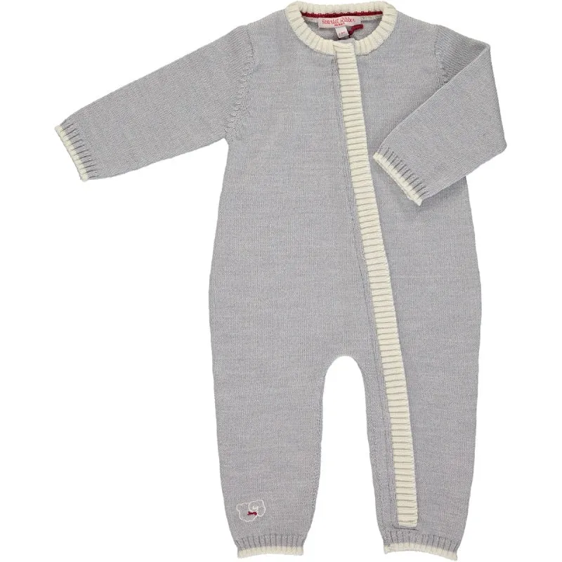 Merino Zip-Up Baby Daysuit - Mist