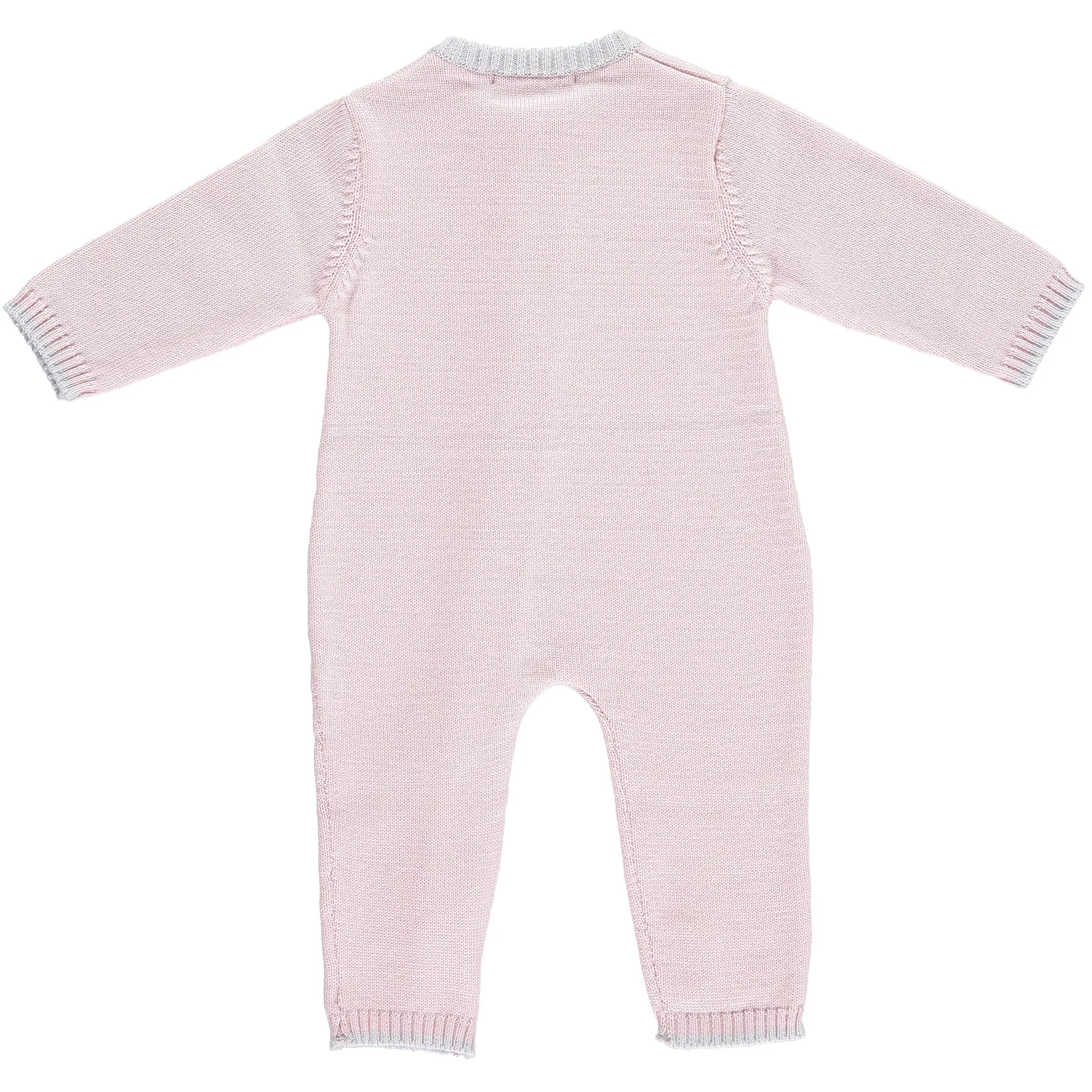 Merino Zip-Up Baby Daysuit - Petal