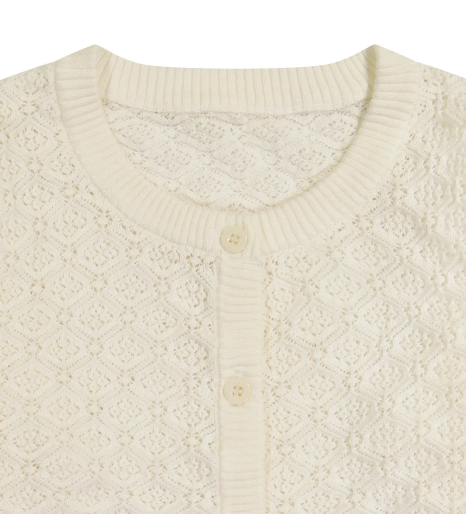 Mia Classic Cotton Lace Cardigan Cream