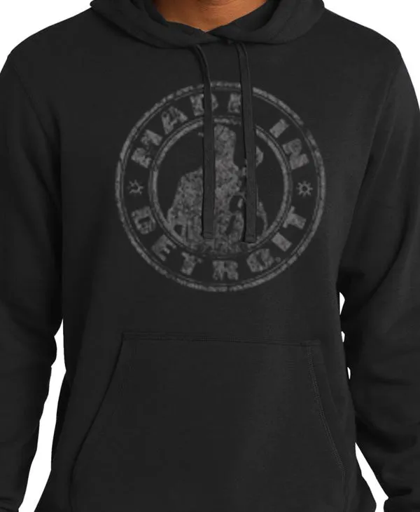 MID Circle Distressed Pullover Hoodie