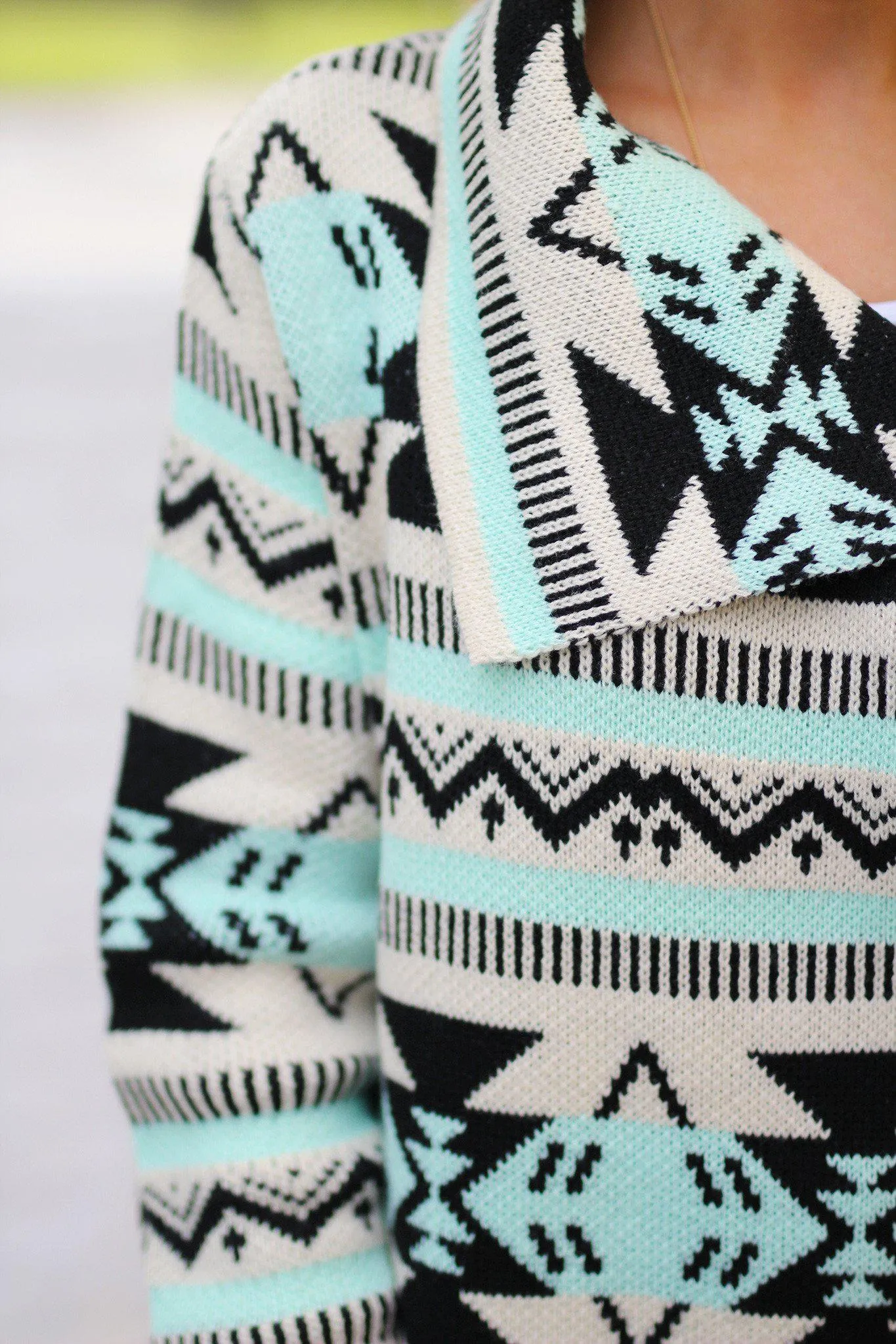 Mint Aztec Cardigan