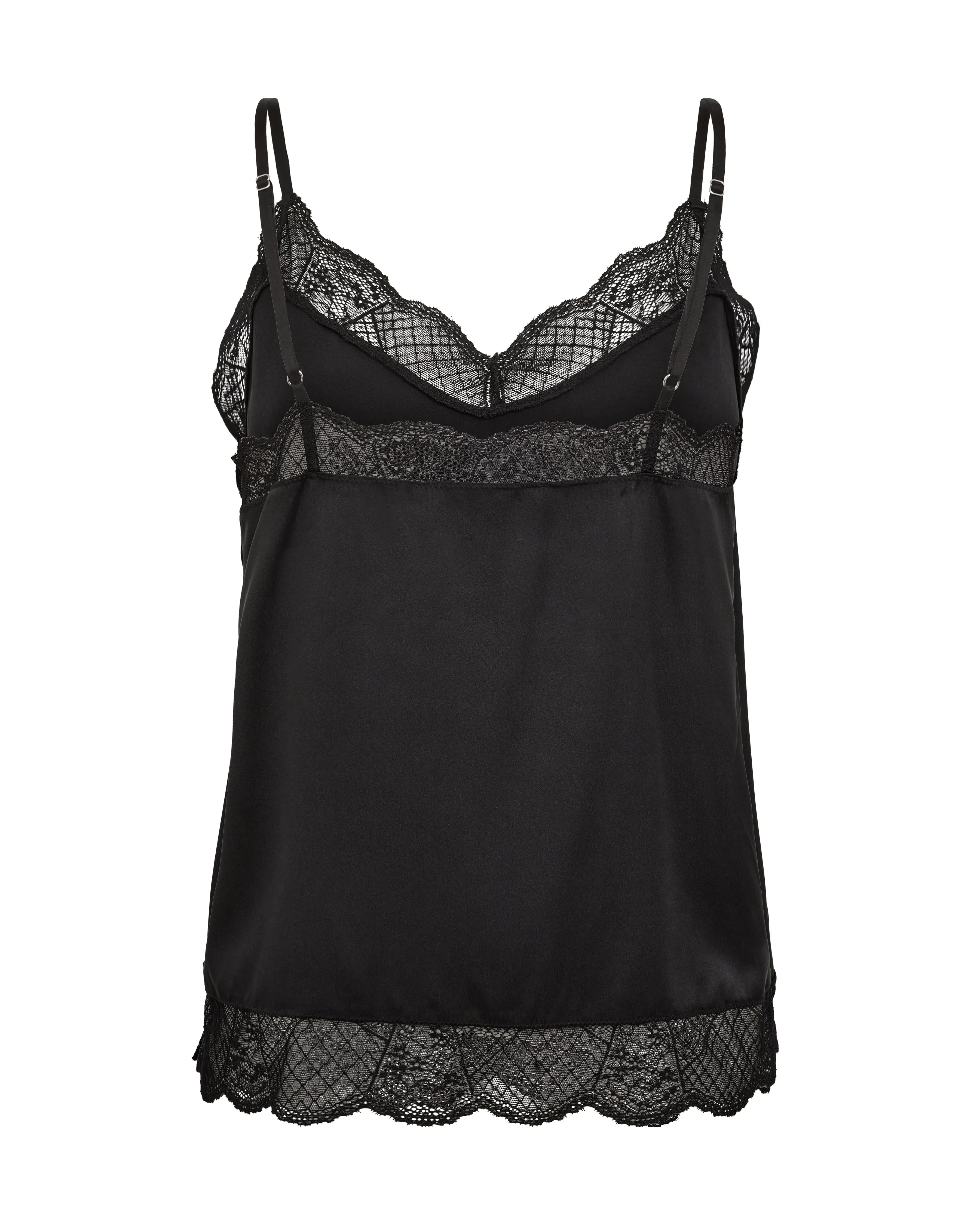 MMDitte Silk Lace Singlet Black