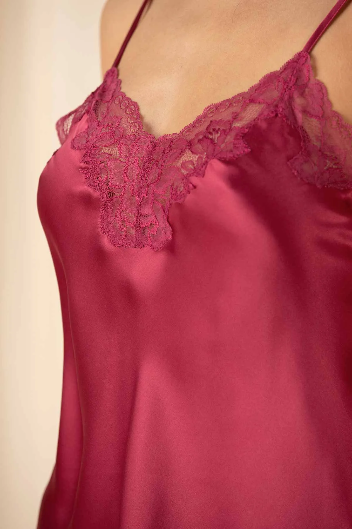 Morgan Lace Spaghetti Silk Camisole