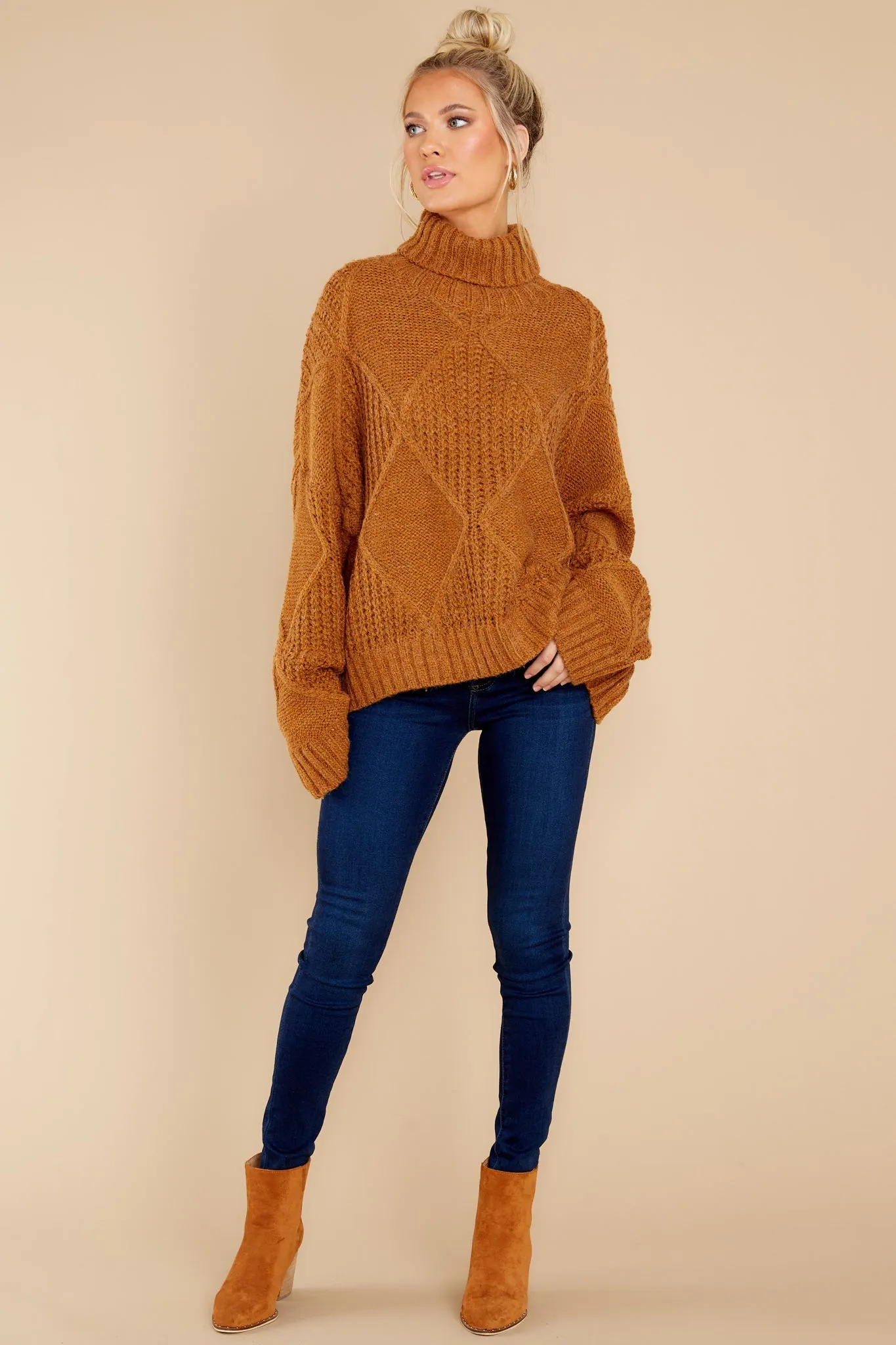 Mountain Top View Dark Mustard Sweater