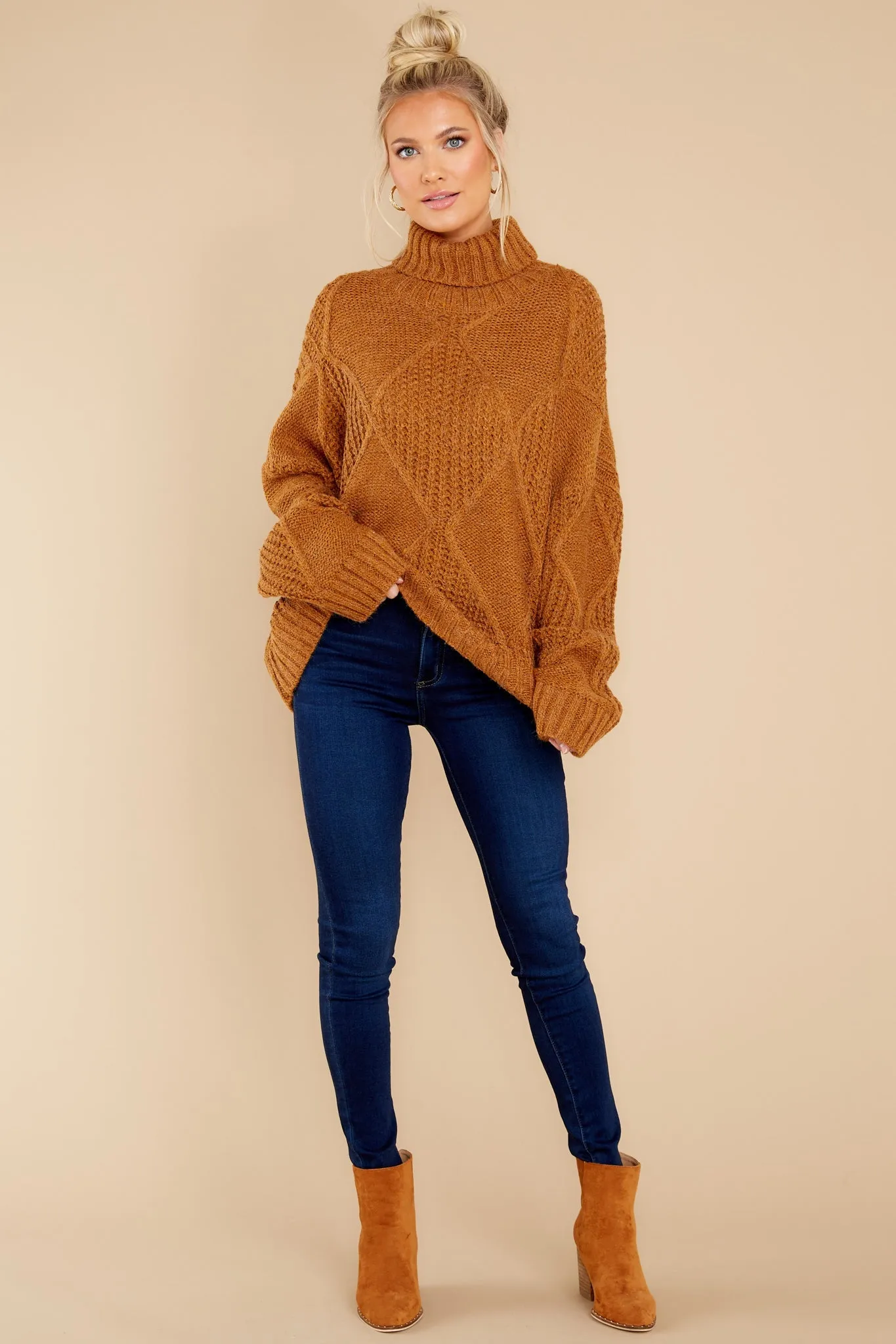 Mountain Top View Dark Mustard Sweater