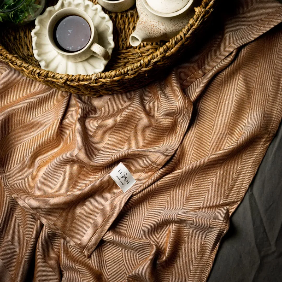 Mush Ultra-Soft, Light Weight & Thermoregulating, All Season 100% Bamboo Blanket & Dohar (Brown, Large - 5 x 7.5 ft)