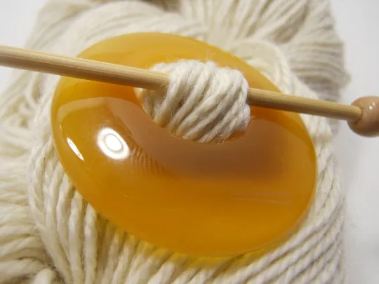 Natural Stone Agate Shawl Pin ~ Yellow Agate #2992