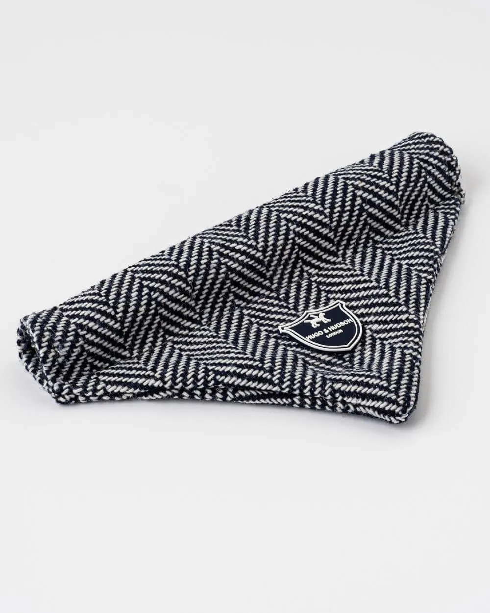 Navy Herringbone Tweed Dog Bandana