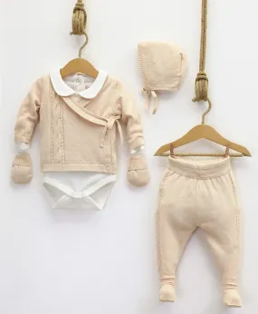 Nipperland | 4-Piece Knitted Cardigan Set Cream