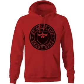 No Shave Life Beard Gear Red Pullover Hoodie