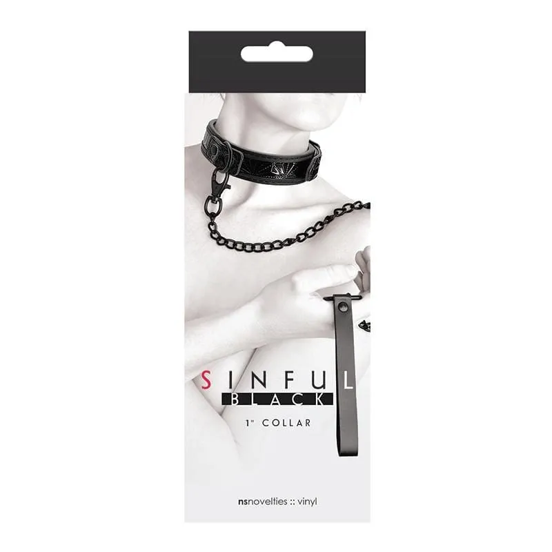 NS Novelties Sinful 1" Black Collar